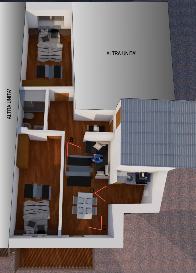 Appartamento bicamere da cedersi ristrutturato a nuovo, a Mezzano Romantica, primo piano